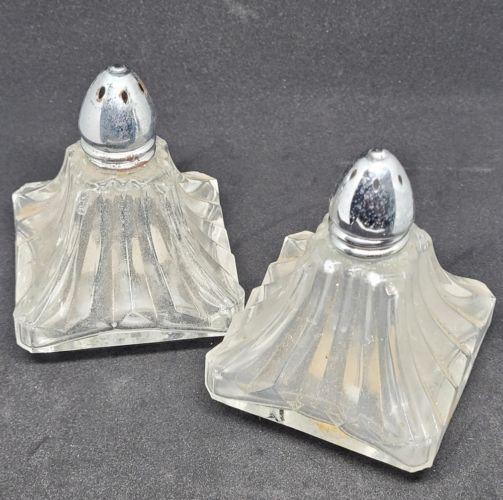 I Rice salt pepper shakers, crystal salt pepper set, salt pepper set, kitchen